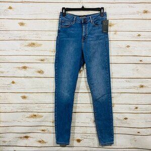 Permanent women’s high rise blue skinny jeans sz 0